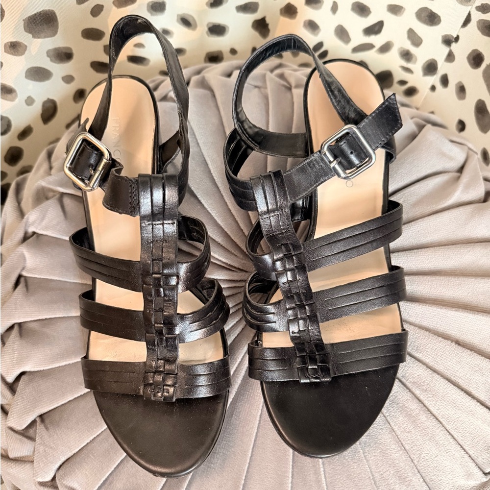 Franco Sarto Black Gladiator Sandals – Size 8